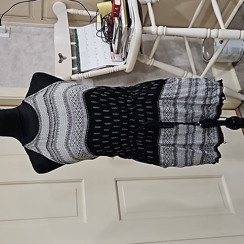 Earthbound, Sz s. Black and gray, beaded romper